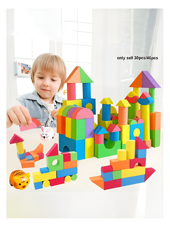 Dream Castle 27-Piece Wooden Blocks – Educational Stacking Toy for Toddlers (Ages 3+) MD659