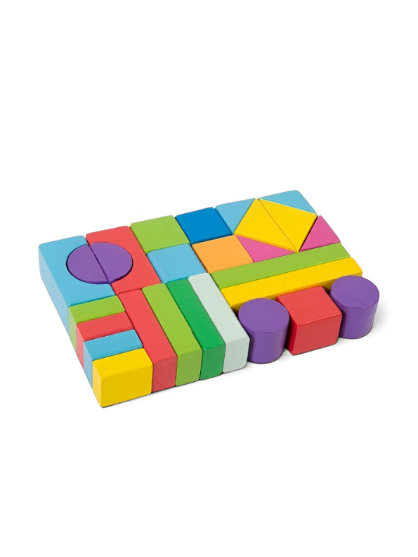 Dream Castle 27-Piece Wooden Blocks – Educational Stacking Toy for Toddlers (Ages 3+) MD659