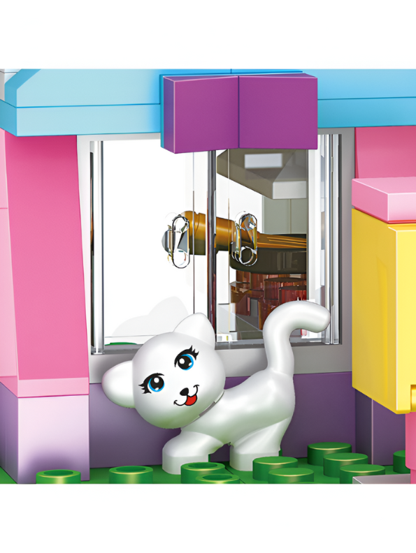 Dreamgirls Friends House Building Kit – 319 Pieces Beach Villa Playset with Swing & Sun Lounger | Creative Building Toy for Kids TV1142.