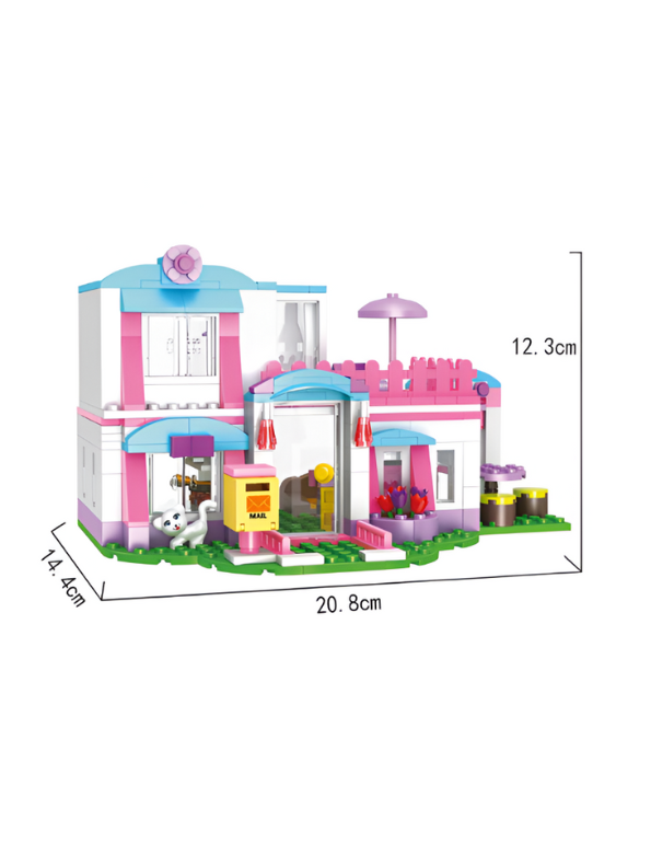 Dreamgirls Friends House Building Kit – 319 Pieces Beach Villa Playset with Swing & Sun Lounger | Creative Building Toy for Kids TV1142.