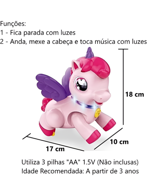 Dreamy Sunacorn Interactive Walking Unicorn Toy with Music & LED Lights – Battery Operated Moving Pegacorn Figure with Movable Head & Wings, Birthday Gift for Kids & Toddlers Ages 3+ LM15831I