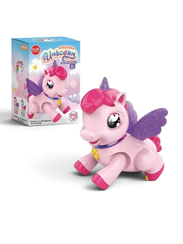 Dreamy Sunacorn Interactive Walking Unicorn Toy with Music & LED Lights – Battery Operated Moving Pegacorn Figure with Movable Head & Wings, Birthday Gift for Kids & Toddlers Ages 3+ LM15831I