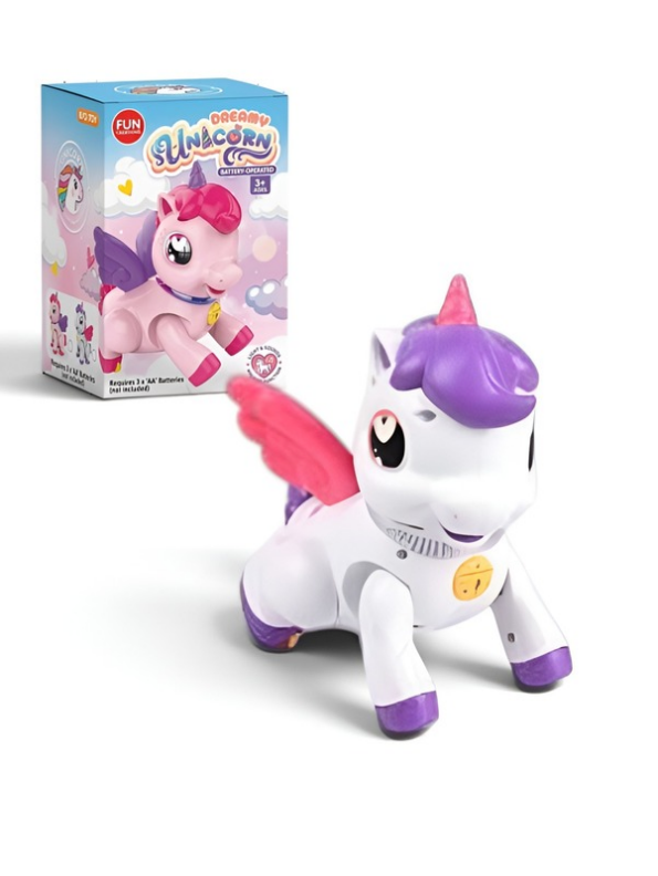 Dreamy Sunacorn Interactive Walking Unicorn Toy with Music & LED Lights – Battery Operated Moving Pegacorn Figure with Movable Head & Wings, Birthday Gift for Kids & Toddlers Ages 3+ LM15831I