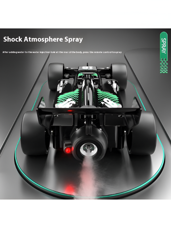 Drift Go – High-Speed RC F1 Racing Car with Spray Function, LED Lights & Rechargeable Battery - Green | LMI11212.