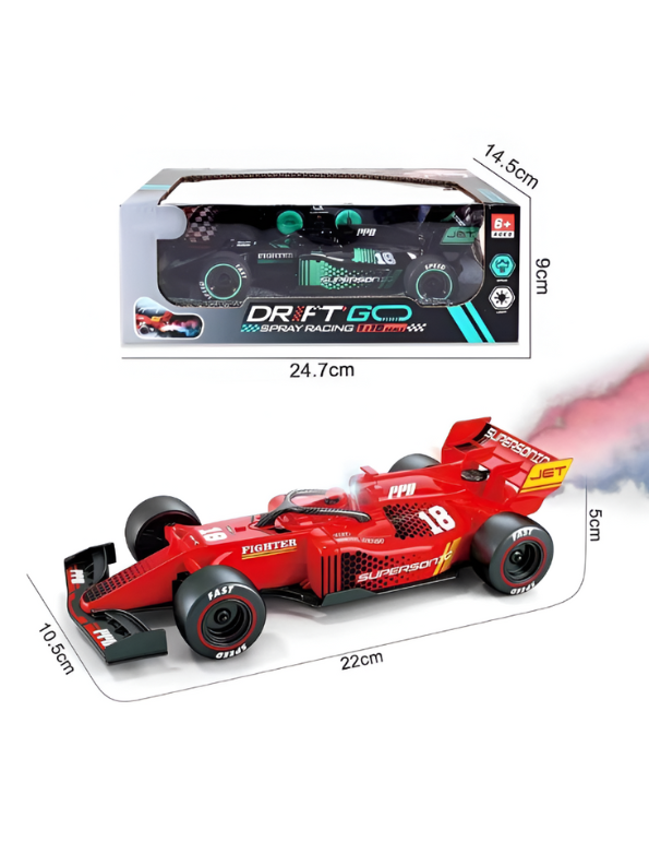 Drift Go – High-Speed RC F1 Racing Car with Spray Function, LED Lights & Rechargeable Battery - Red | LMI11212.