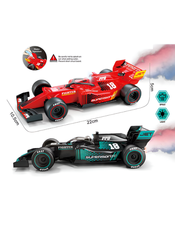 Drift Go – High-Speed RC F1 Racing Car with Spray Function, LED Lights & Rechargeable Battery - Green | LMI11212.