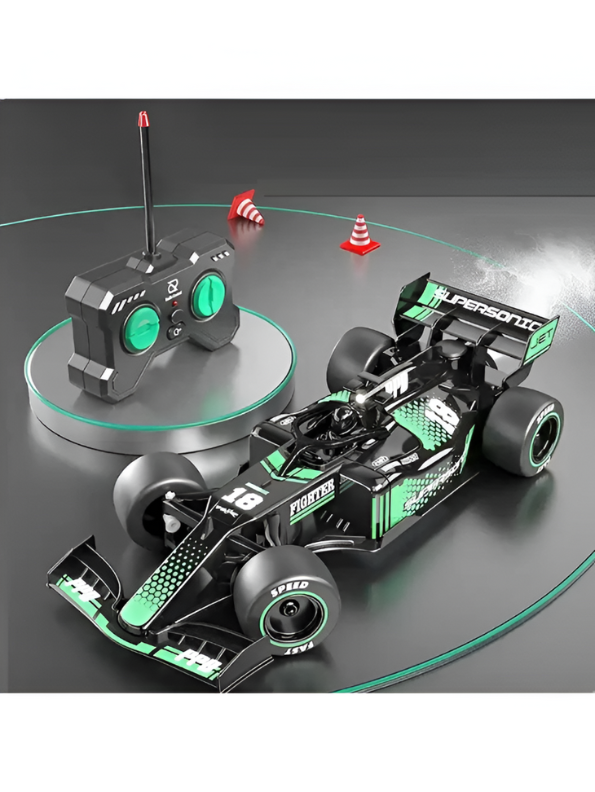 Drift Go – High-Speed RC F1 Racing Car with Spray Function, LED Lights & Rechargeable Battery - Green | LMI11212.