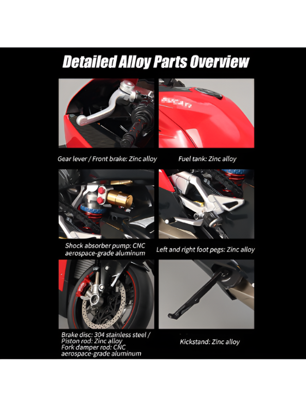 Ducati Panigale V4 Diecast Bike Model – 1:7 Scale Premium Motorcycle Collectible Toy MD587.