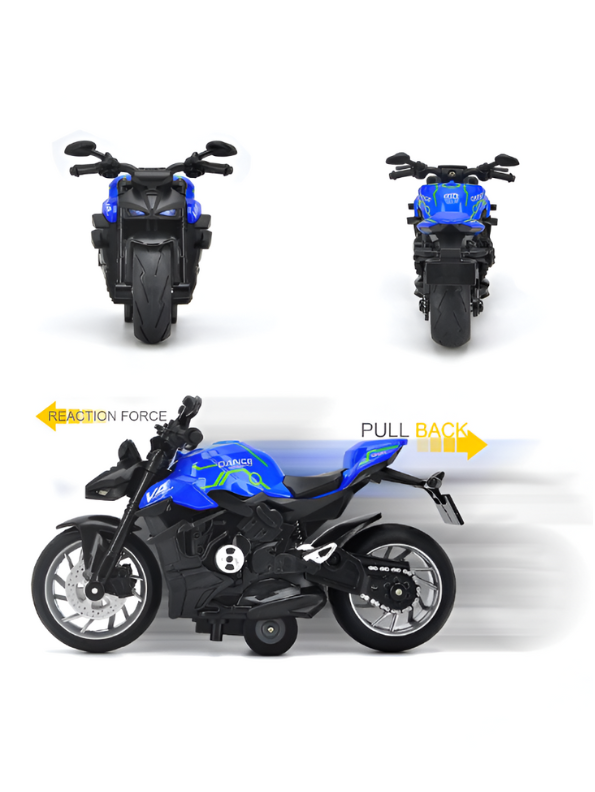 Ducati Streetfighter V4 Diecast Model 1:8 Scale – Pull-Back Alloy Bike with Lights & Sound Blue LMI15143.