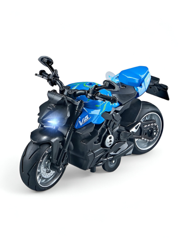 Ducati Streetfighter V4 Diecast Model 1:8 Scale – Pull-Back Alloy Bike with Lights & Sound Blue LMI15143.