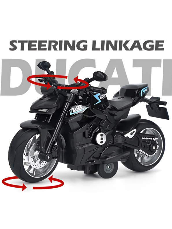 Ducati Streetfighter V4 Diecast Model 1:8 Scale – Pull-Back Alloy Bike with Lights & Sound Grey LMI15143.