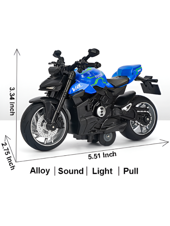 Ducati Streetfighter V4 Diecast Model 1:8 Scale – Pull-Back Alloy Bike with Lights & Sound Blue LMI15143.