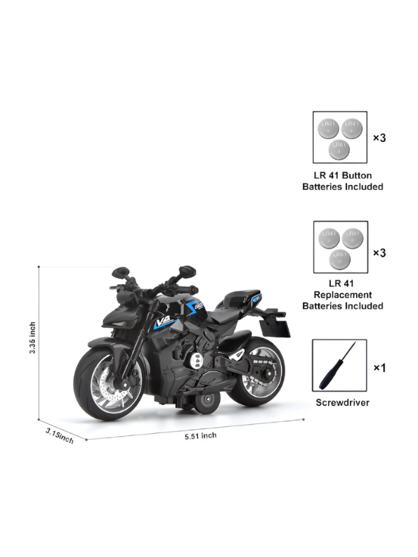 Ducati Streetfighter V4 Diecast Model 1:8 Scale – Pull-Back Alloy Bike with Lights & Sound Grey LMI15143.
