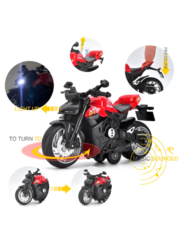 Ducati Streetfighter V4 Diecast Bike – 1:8 Scale Pull-Back Alloy Model with Lights & Sound.
