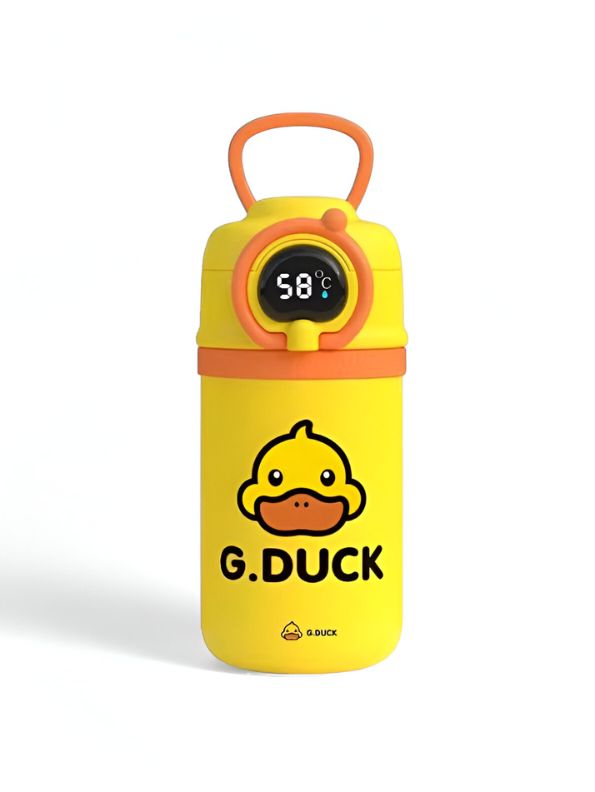 Smilquack - DuckySip – Cute Duck Water Bottle for Kids | 550ml with Temperature Display | BPA-Free & Leakproof NOV8342.