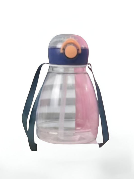 Blue - EcoSip – Reusable Plastic Bottle with Straw | Lightweight, Spill-Proof & Eco-Friendly Design NOV769.