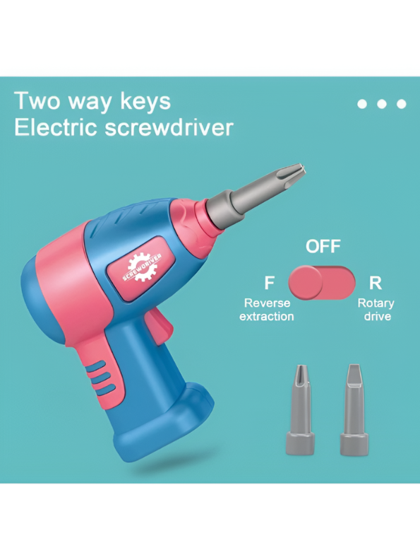 Educational DIY STEM Construction Toy for Kids: Space-Themed Puzzle Block Set with Working Electric Screwdriver TV7366