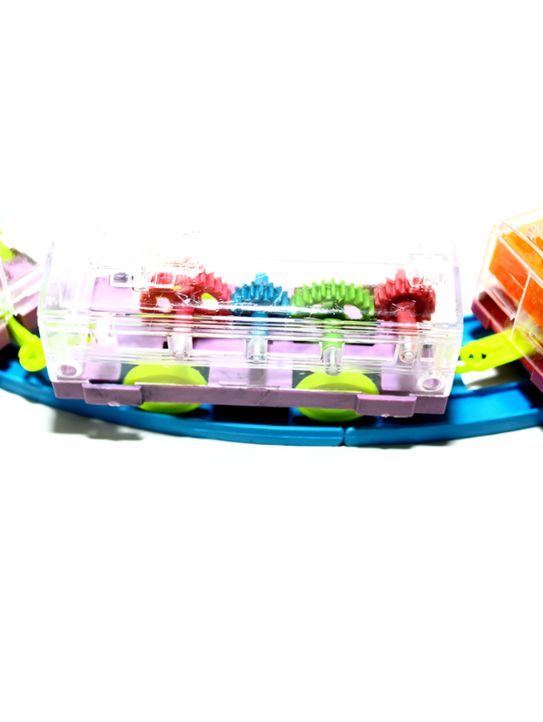 Educational Electric Train Set - Battery Operated Electric Train Set for Kids | Musical Toy Train with Transparent Gear Engine LMI394.