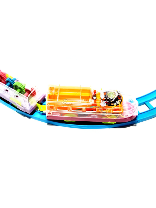 Educational Electric Train Set - Battery Operated Electric Train Set for Kids | Musical Toy Train with Transparent Gear Engine LMI394.