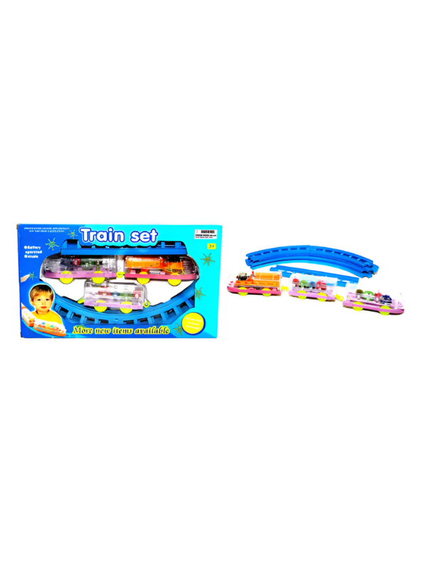 Educational Electric Train Set - Battery Operated Electric Train Set for Kids | Musical Toy Train with Transparent Gear Engine LMI394.