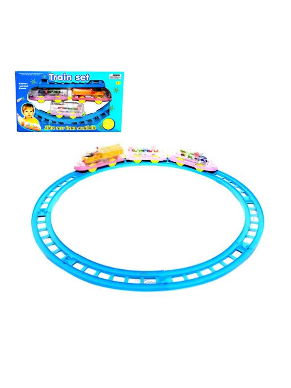 Educational Electric Train Set - Battery Operated Electric Train Set for Kids | Musical Toy Train with Transparent Gear Engine LMI394.