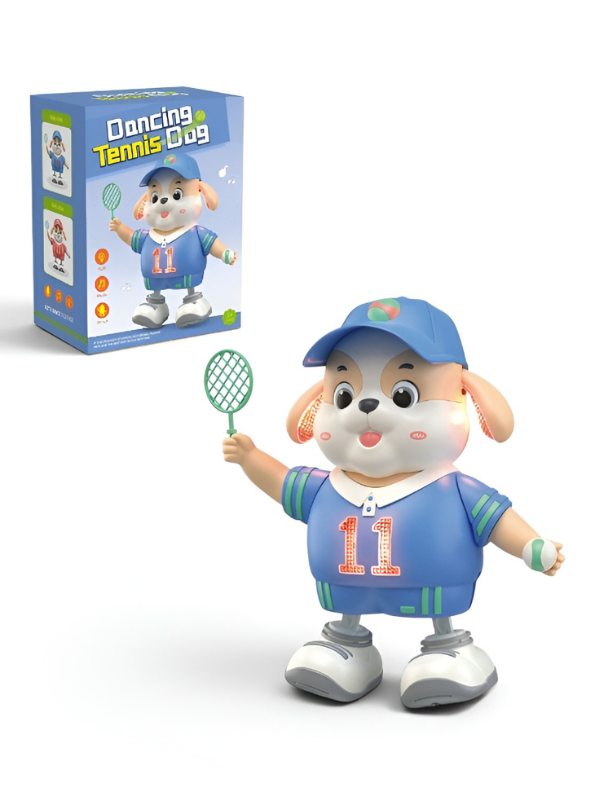 Educational Musical Dancing Puppy Toy for Kids – Interactive Tennis Dog with Swing & Light Features TV7343