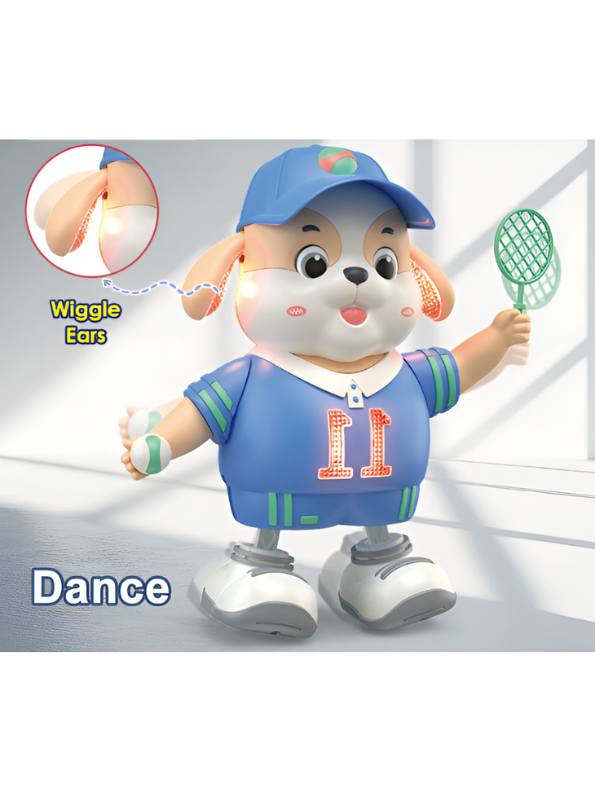 Educational Musical Dancing Puppy Toy for Kids – Interactive Tennis Dog with Swing & Light Features TV7343