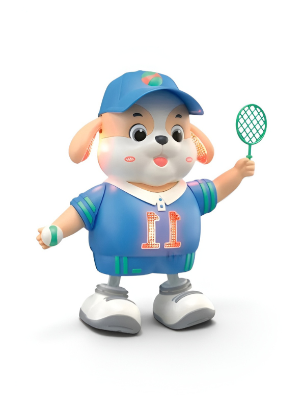 Educational Musical Dancing Puppy Toy for Kids – Interactive Tennis Dog with Swing & Light Features TV7343