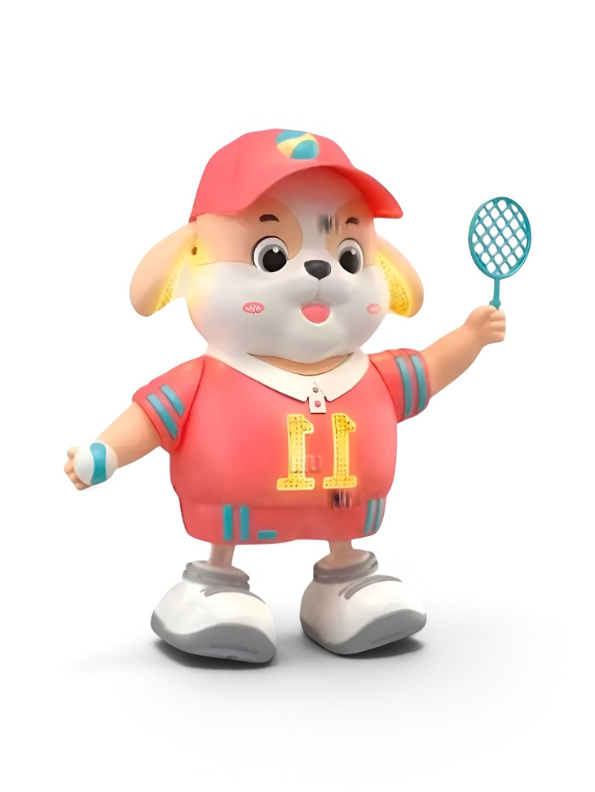 Educational Musical Dancing Puppy Toy for Kids – Orange  Interactive Tennis Dog with Swing & Light Features TV7343