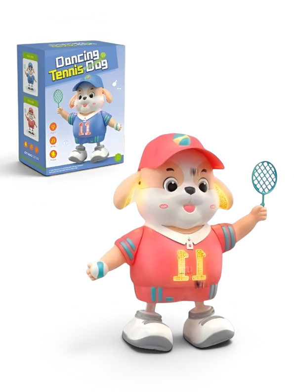 Educational Musical Dancing Puppy Toy for Kids – Interactive Tennis Dog with Swing & Light Features TV7343