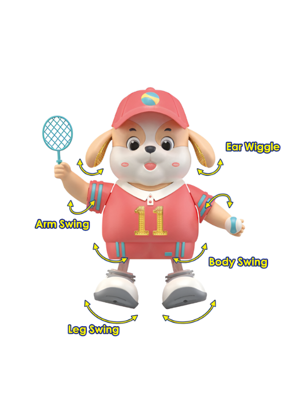 Educational Musical Dancing Puppy Toy for Kids – Orange  Interactive Tennis Dog with Swing & Light Features TV7343