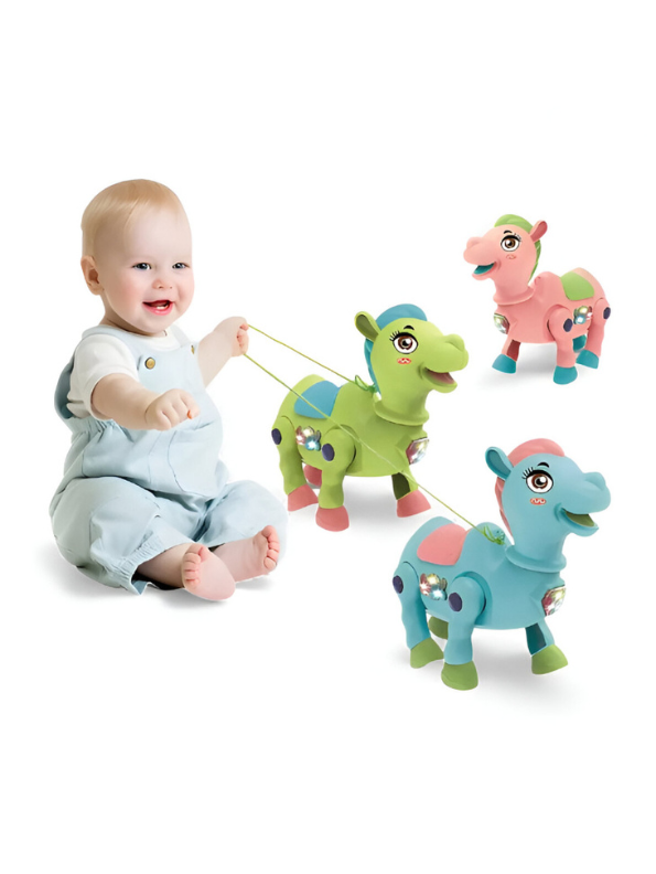 Electric Cute Pet – Walking Camel Toy with Musical Light-Up and Flashing Lights for Kids Blue - LMI15662.