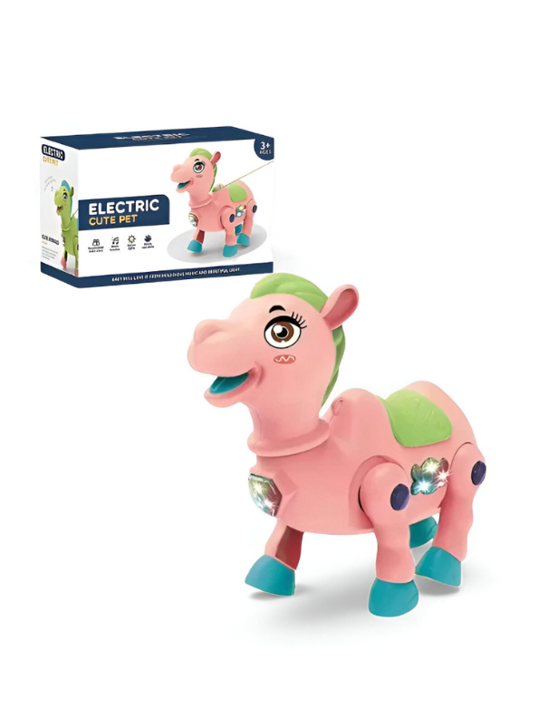 Electric Cute Pet – Walking Camel Toy with Musical Light-Up and Flashing Lights for Kids - LMI15662.