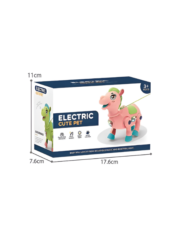 Electric Cute Pet – Walking Camel Toy with Musical Light-Up and Flashing Lights for Kids Blue - LMI15662.