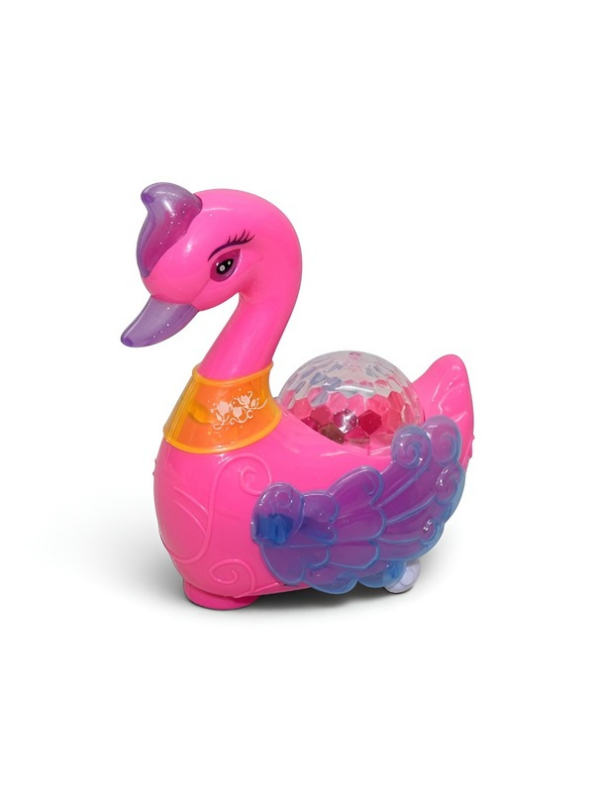 Electric Dancing Pink Swan Toy with 3D Projection Lights and Music – Early Learning Sensory Toy for Toddlers LMI10460