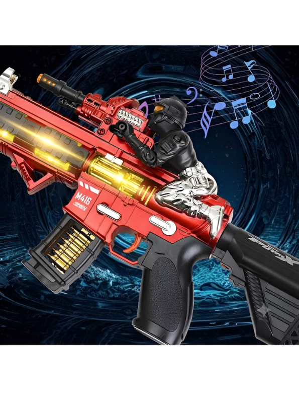 Electric Military Toy Machine Gun with Mist Spray, Combat Sounds & LED Lights MD643