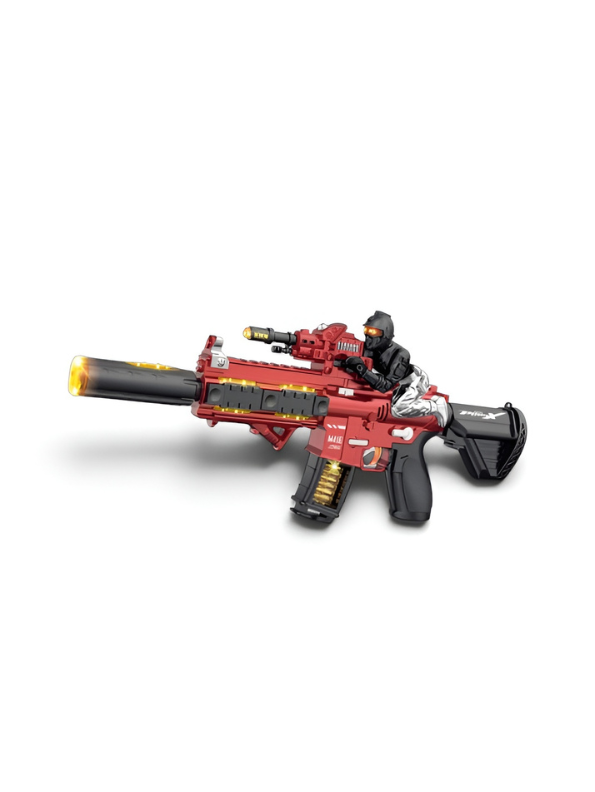 Electric Military Toy Machine Gun with Mist Spray, Combat Sounds & LED Lights MD643