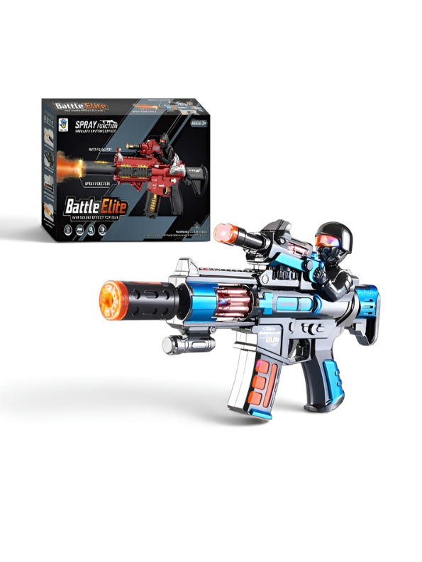 Electric Military Toy Machine Gun with Mist Spray, Combat Sounds & LED Lights MD643
