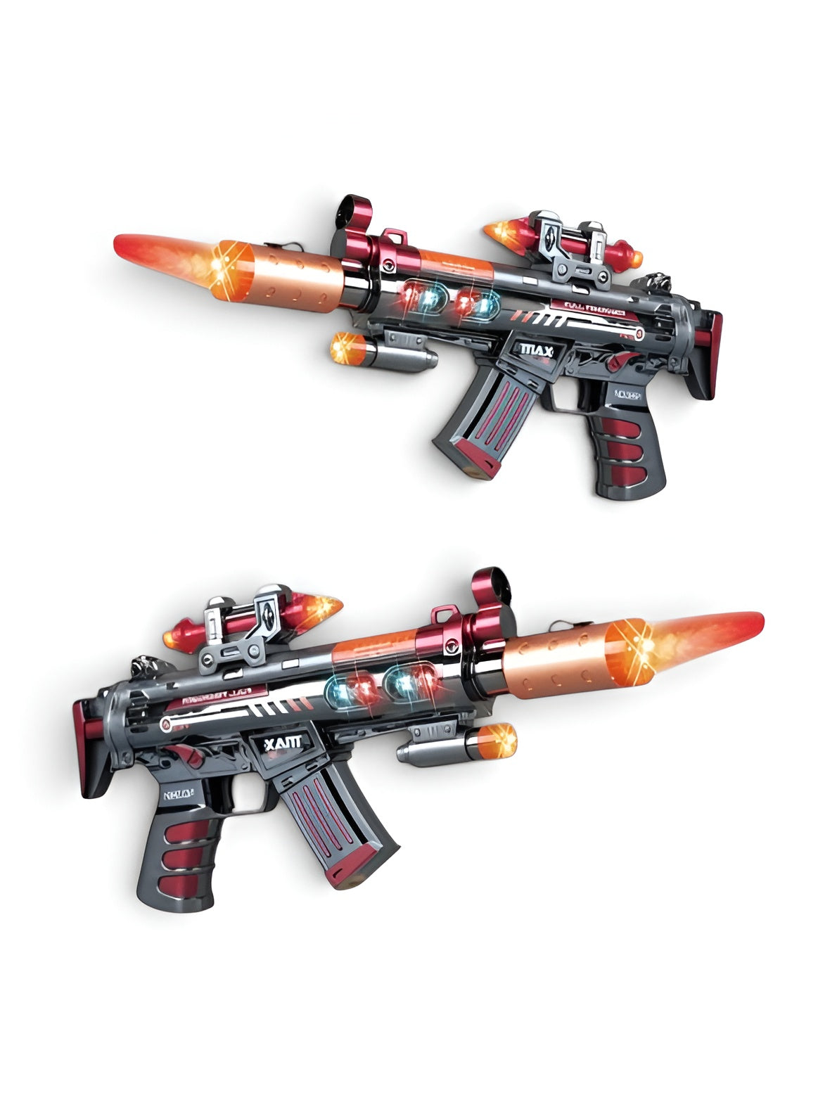 Electric Smoke Mist Spray Toy Gun Red with LED Flashing Lights & Combat Sound Effects – Realistic Tactical Assault Rifle Toy LMI16913