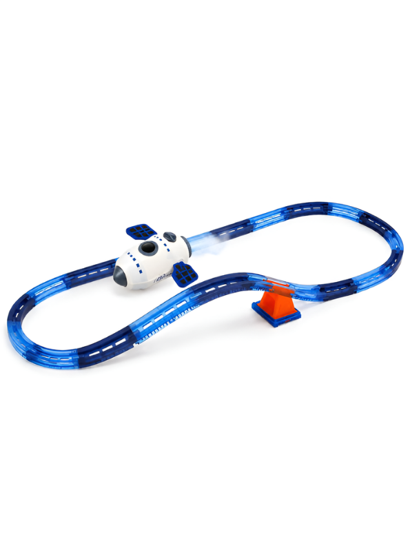 Electric Space Shuttle Electric DIY Train Track Playset with Mist Spray MD224.