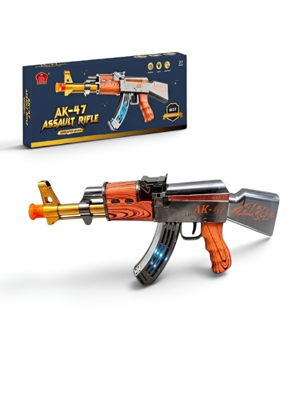 Electric Toy AK-47 Rifle for Kids with Realistic Sound & LED Flashing Lights MD450.