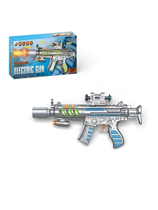 Electric Toy Gun with Smoke Spray, LED Lights & Sound MD3430.