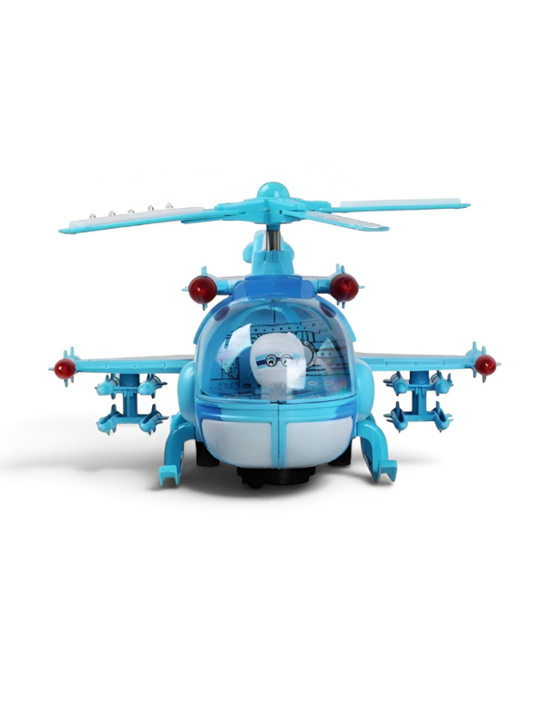Electric Toy Helicopter – Battery Powered 360° Rotating Blades, Flashing LED Lights & Music LMI10409.