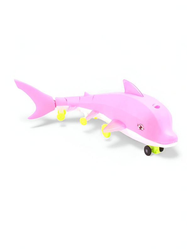 Electric Traction Dolphin Toy – Light-Up Crawling Sea Animal, Musical Interactive Walking Toy LMI12114.