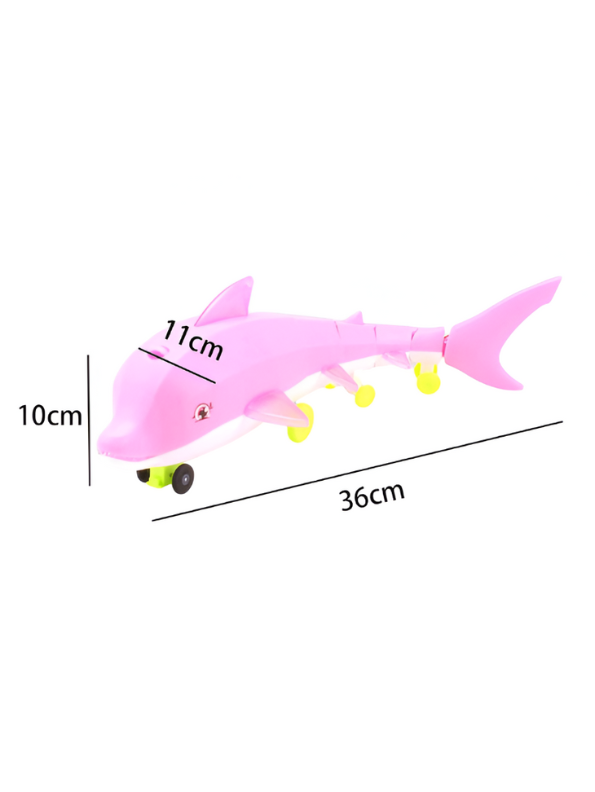Electric Traction Dolphin Toy – Light-Up Crawling Sea Animal, Musical Interactive Walking Toy LMI12114.