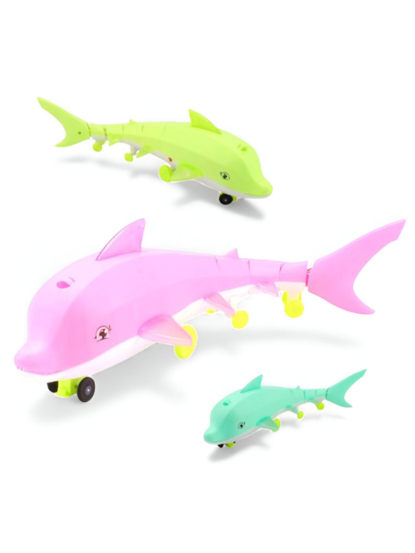 Electric Traction Dolphin Toy – Light-Up Crawling Sea Animal, Musical Interactive Walking Toy LMI12114.