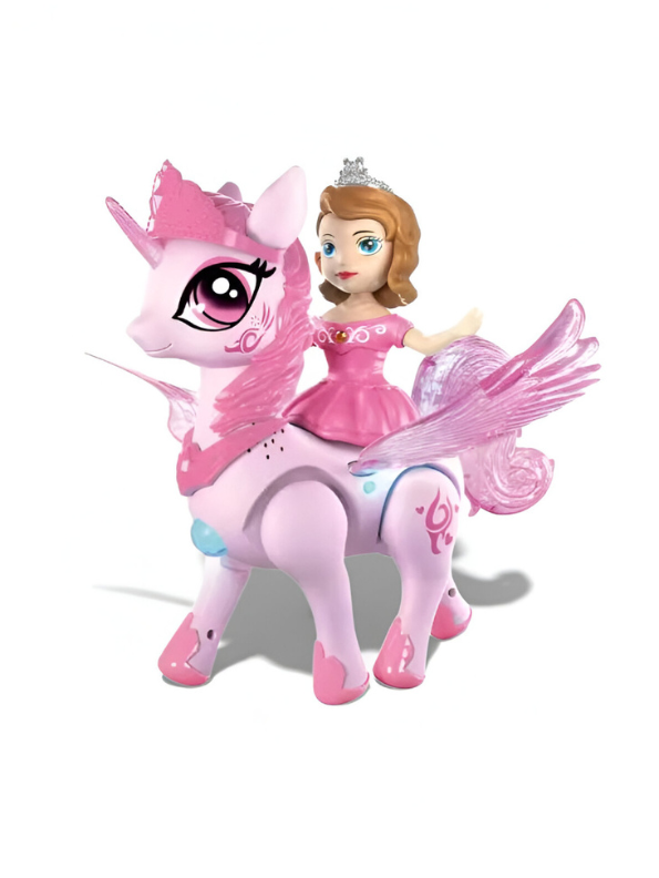 Electric Walking Princess Toy Horse with Sparkling Lights & Melodic Music – Battery Operated Toy for Kids Pink LMI13636.