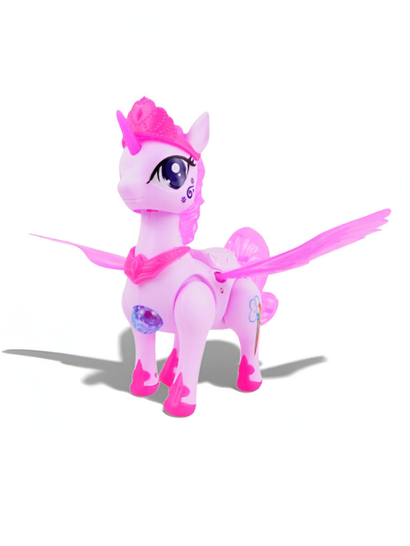 Electric Walking Princess Toy Horse with Sparkling Lights & Melodic Music – Battery Operated Toy for Kids Pink LMI13636.