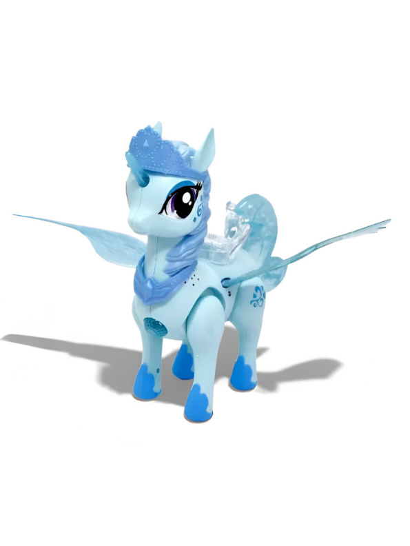 Electric Walking Princess Toy Horse with Sparkling Lights & Melodic Music – Battery Operated Toy for Kids Blue LMI13636.