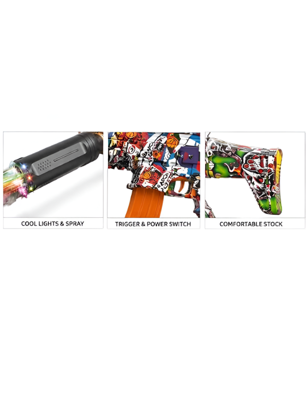 Electric Gel Ball Blaster Toy Gun – Automatic Graffiti Design Splatter Ball Gun MD330